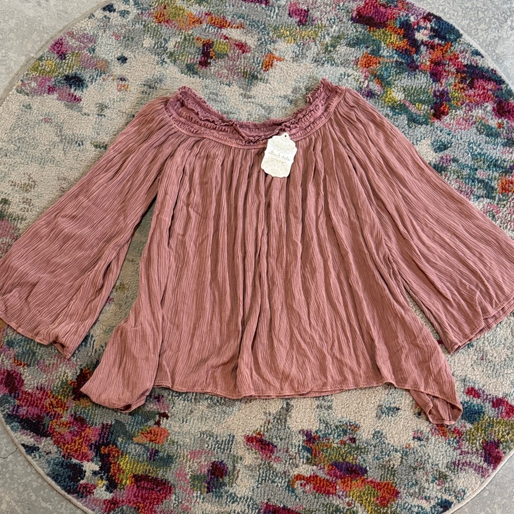 Altar'd State Mauve Off-Shoulder Blouse